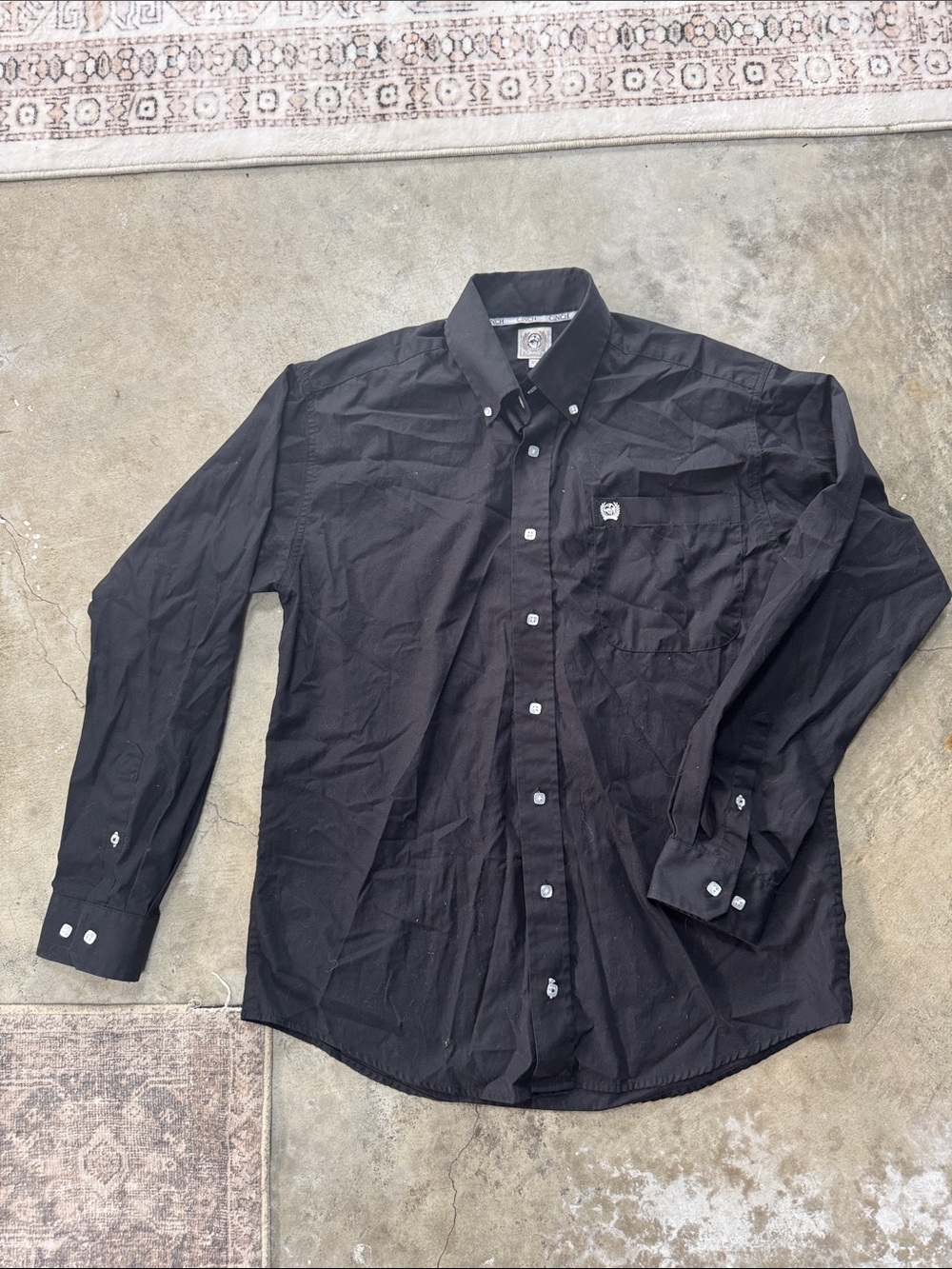 Cinch Black Button-Down Dress Shirt